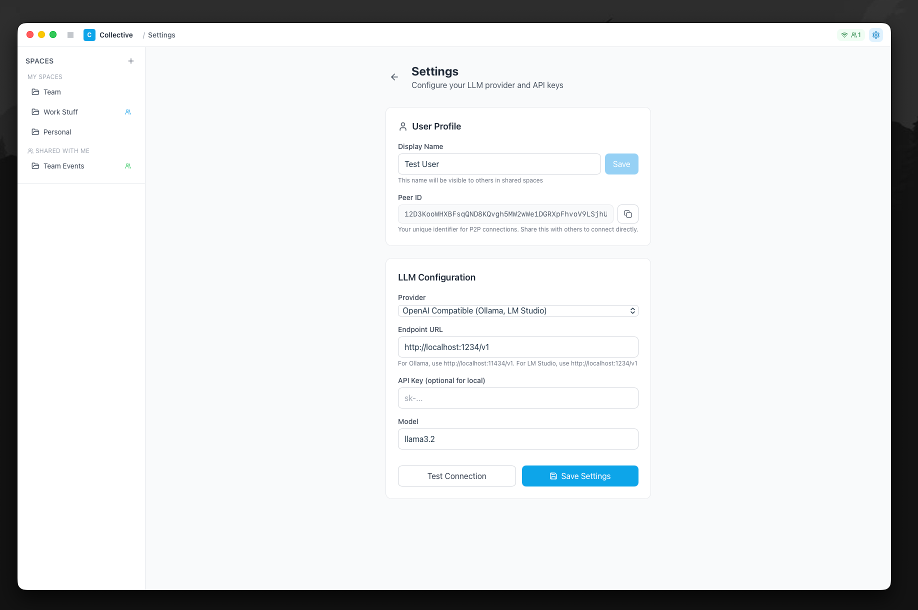 LLM configuration settings